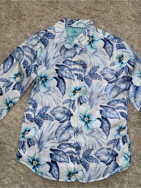 Tommy Bahama Blue Floral Long-Sleeve Shirt